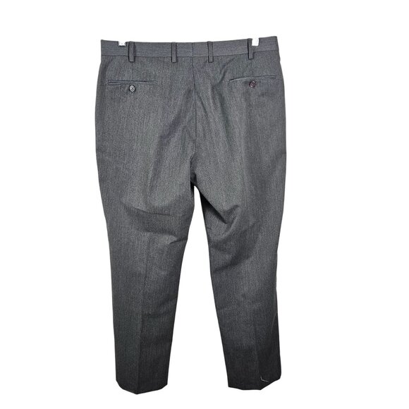 Tommy Hillfiger Mens Gray Dress Pants W36 X L32 Flat Front Buttoned Back Pockets - Picture 3 of 10